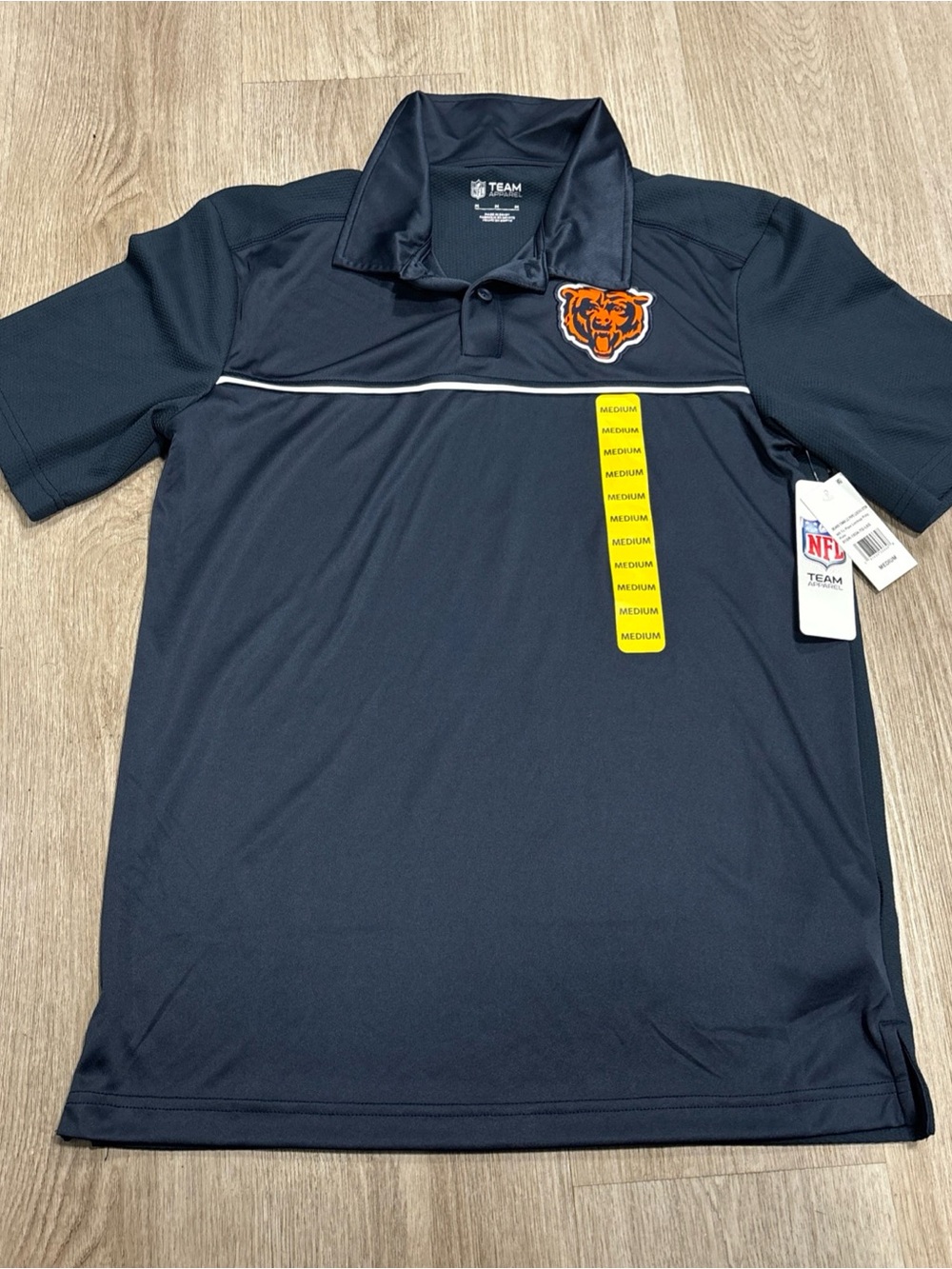 Mens NFL Team Apparel Chicago Bears Polo Sz Med Navy